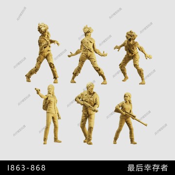 【台灣出貨】✨免運 【最後倖存者】循聲者 感染 喬爾泰絲艾莉 1/64模型手辦1比43白模