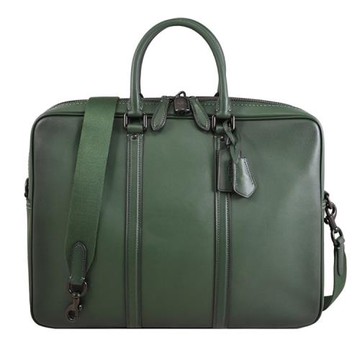 COACH CY795 METROPOLITAN 質感全皮革附鎖釦商務公事包.深綠
