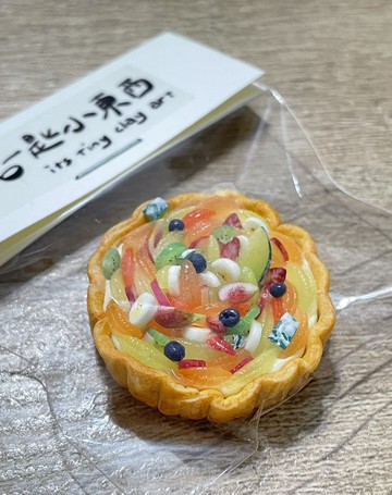 袖珍黏土食物 水果塔磁鐵 手作食玩