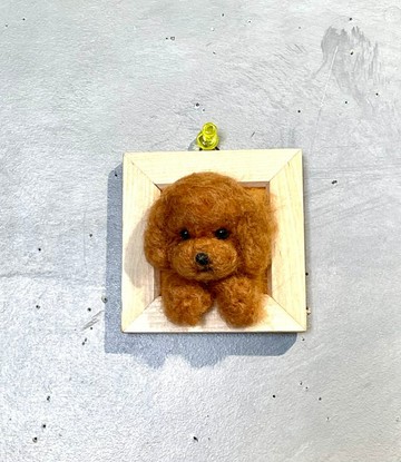 羊毛氈貴賓犬畫框
