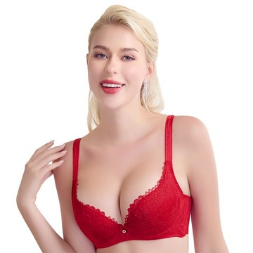 SWEAR 思薇爾 撩波 香雪蘭系列 A-H罩 涼感 蕾絲 集中 包覆 女內衣 (酡紅色)