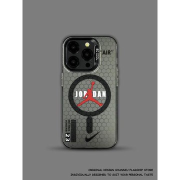 歐美原創AJ喬丹潮牌勾iPhone16ProMax磁吸手機殼個性男款15Pro適用蘋果14pro新款時尚13大孔磨砂12防摔保護套