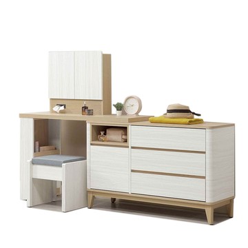 obis 洛蒂4.46~7.59尺伸縮鏡台/書桌(含椅)