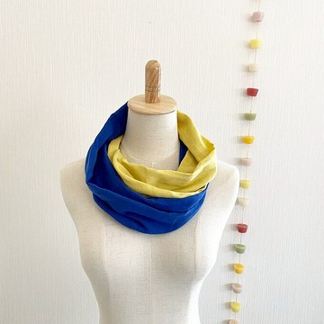 日本製造高品質雙層紗布蓬鬆夢幻髮髻雙色黃藍