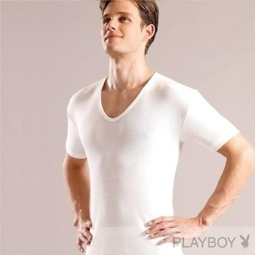 PLAY BOY 3件組台灣製100%時尚純棉羅紋短袖V領衫 pb6636b