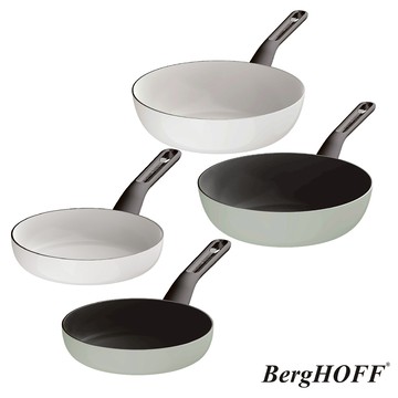 【BergHOFF貝高福】Glints單柄平底鍋20cm+單柄炒鍋28cm(BHGL-F20+BHGL-28W)【掛品】