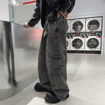 『GOAT』牛仔褲 長褲 復古 水洗 寬鬆 落地 闊腿 寬褲 BAGGY JEANS