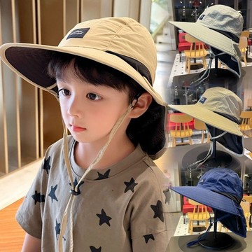 ❤️AL❤️ 兒童帽子 兒童防曬帽 男女童遮陽帽 寶寶帽子夏季男女童薄款防紫外線漁夫帽兒童戶外露營防曬遮陽盆帽