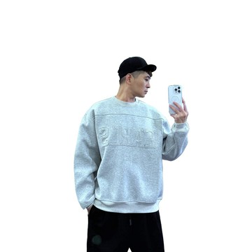 『老爺有喜』重磅EARLS撞色拼接大學T(NOF2510950)-淺灰