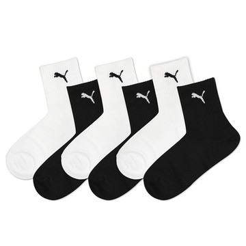 【PUMA官方旗艦】Fashion 素色跳豹直角短統襪 6雙組 男女共同 BB149801