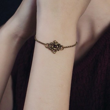 鏤空編織菱形細手鏈 紫