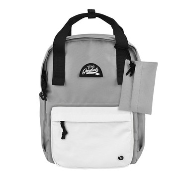 Grinstant混搭可拆組式13吋後背包 - 黑白系列 (灰色配白色)