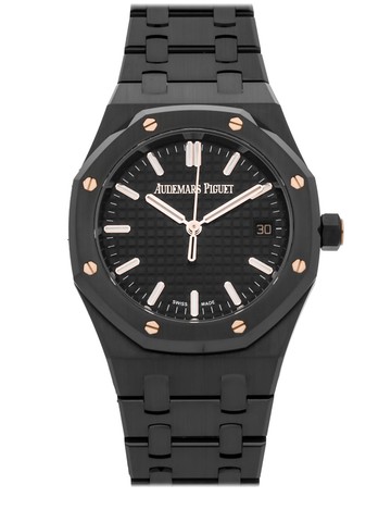 Audemars Piguet - 2023 pre-owned Royal Oak 34mm - women - ceramic/Sapphire Crystal - One Size - Black