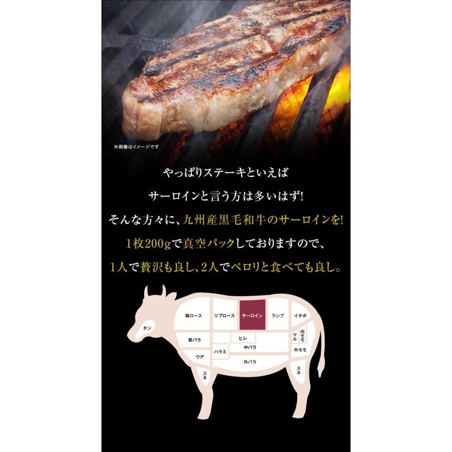 ギフト お中元 御中元 九州産黒毛和牛サーロインステーキ400g（200g×2枚） ステーキ用  BBQ バーベキュー 送料無料 御歳暮 お歳暮 化粧箱