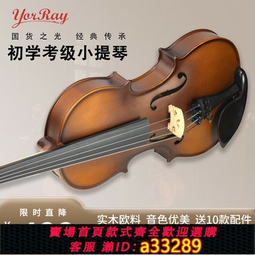 {可打統編 超低價}瑜瑞官方實木小提琴初學者手工專業級兒童成人練習檢定考試演奏樂器L2