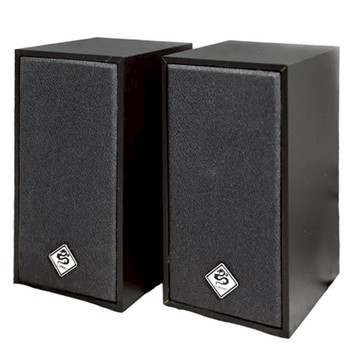 松聖 風雲木質USB多媒體2件式喇叭 - 木紋黑 2.0聲道 3.5mm插頭  09-E19