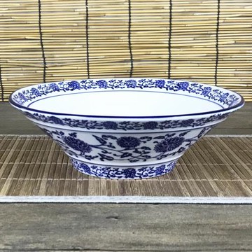碗陶瓷中式餐廳商用拉面碗家用復古風喇叭碗創意青花瓷水煮魚大碗