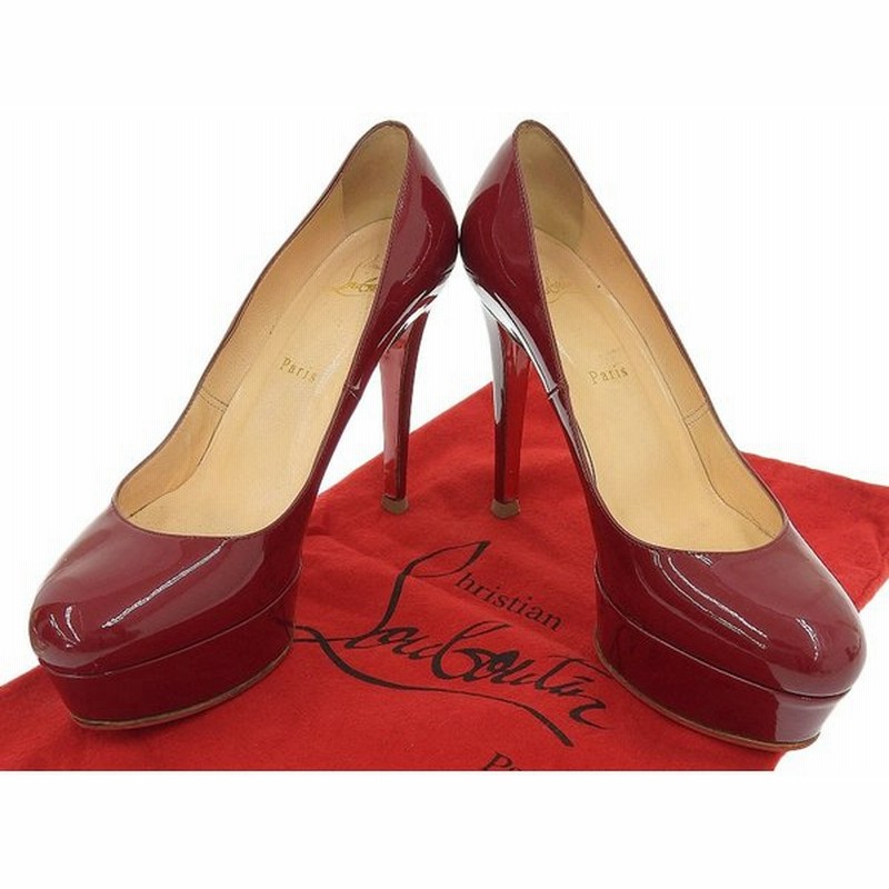Christian Louboutin クリスチャンルブタン パンプス ヒール エナメル ピンヒール 厚底 ボルドー 赤 レッド 37 1/2  約24.5cm 20200509 通販 LINEポイント最大0.5%GET | LINEショッピング