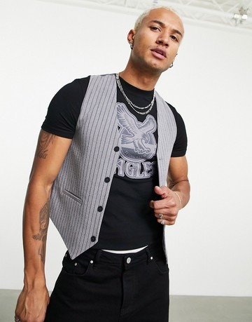 Bolongaro Trevor seersucker skinny fit waistcoat-Navy