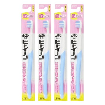 LION 獅王 臼齒深潔牙刷 山切型植毛 S字型防滑易握刷柄  1入  4支