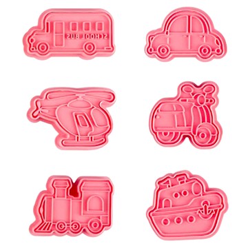 Betty's 焙蒂絲 餅乾壓模6件組  交通工具 粉色  1組
