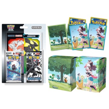 (限量)POKEMON寶可夢集換式卡牌 漆黑伏特&純白閃焰 收藏家周邊組-鬥子/藤藤蛇&暖暖豬&水水獺