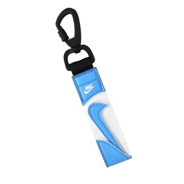 NIKE PREMIUM 鑰匙扣-皮革 掛飾 鑰匙圈 N1011048451OS 天空藍白