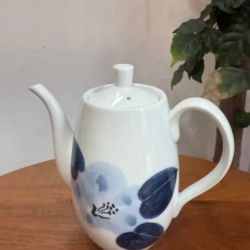 【303select】伊萬里燒 日本 染付椿花茶壺