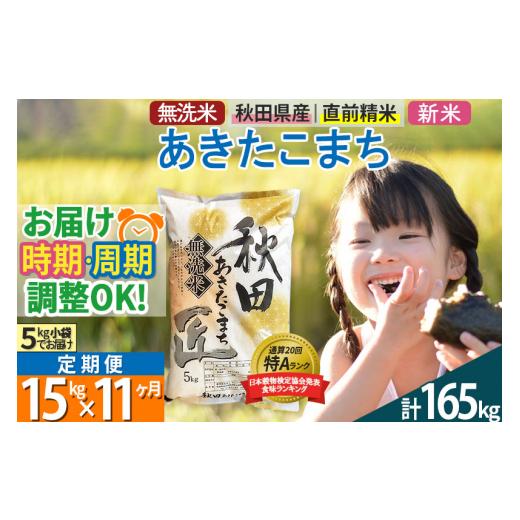 ふるさと納税 秋田県 仙北市 ＜新米＞《定期便11ヶ月》秋田県産 あきたこまち 15kg (5kg×3袋) ×11回 令和5年産 発送時期が選べる 周期調整OK 隔月…