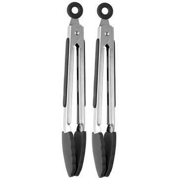 《TaylorsEye》英國 矽膠餐夾2入-黑20.5cm-- 料理夾 分菜夾 食品夾