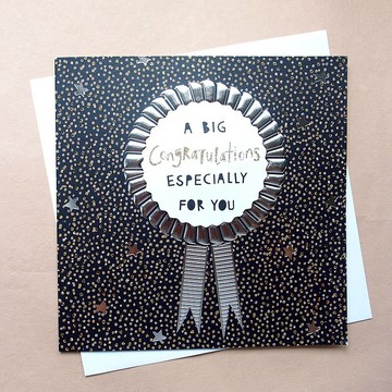 銀黑立體獎牌【Hallmark-UK卡片 恭喜道賀】