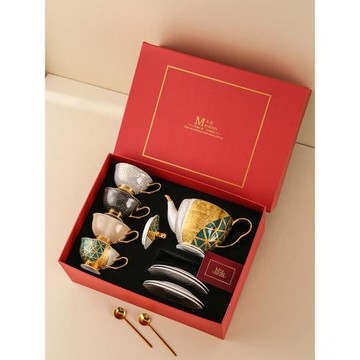 美道英式下午茶具歐式杯碟骨瓷輕奢咖啡杯高檔精致禮盒套裝送人