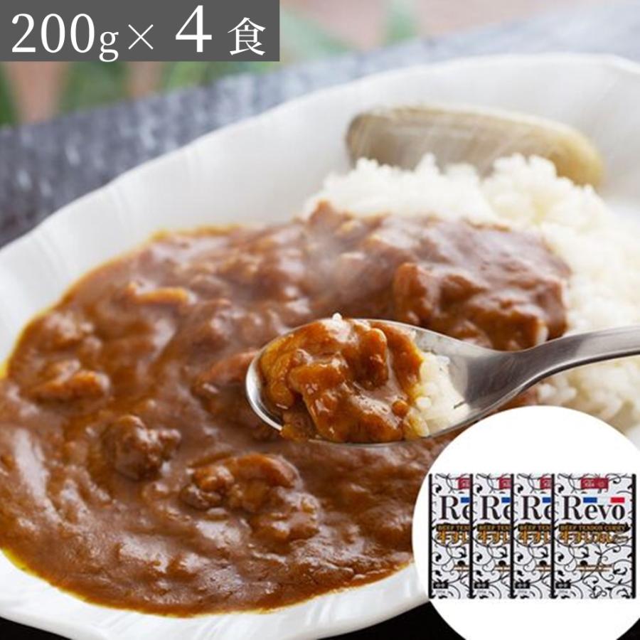 4食　大阪 「洋食Revo」 和牛すじカレー（レトルト200g×4食)