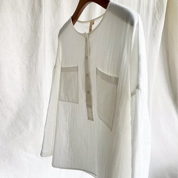 純棉白色雙層紗Polo領襯衣