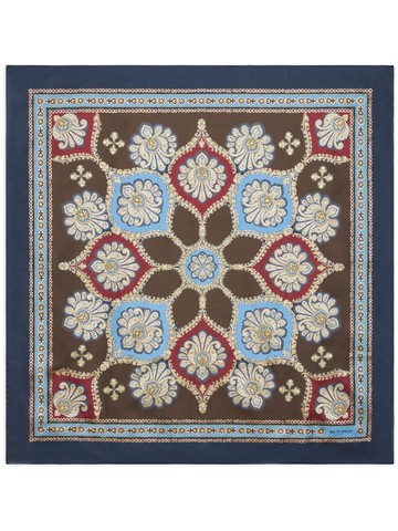 ETRO - graphic-print silk scarf - women - Silk - One Size - Brown