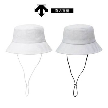 【DESCENTE】GOLF 迪桑特 男士 高爾夫漁夫帽(白色/淺灰色)