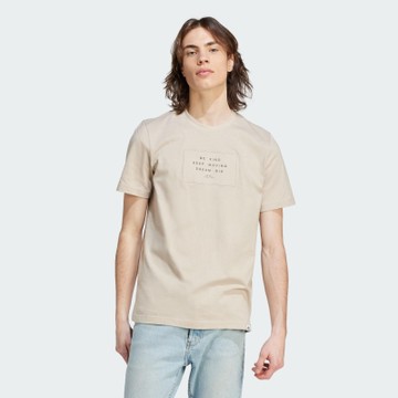 adidas 愛迪達 上衣 男款 短袖上衣 運動 國際碼 卡其 II3490