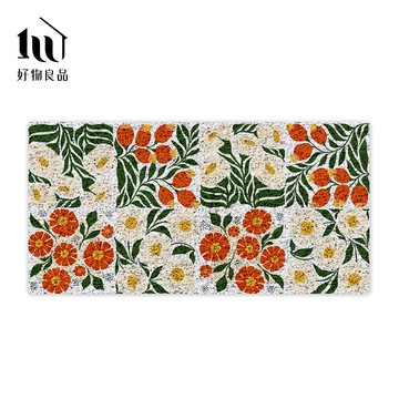 【好物良品】花卉系列《喜韻花磚》㊣獨家設計㊣大尺寸可剪裁玄關大門絲圈刮泥墊｜可訂製尺寸請聯繫LINE客服@haowu