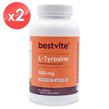 【美國BestVite】必賜力酪胺酸膠囊2瓶組 (120顆*2瓶)