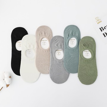 隱形船襪子女低幫短款 純色透氣淺口薄ins硅膠后跟不掉腳學生襪