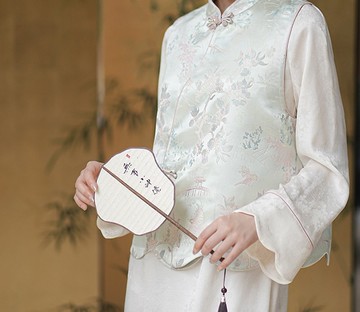 碧玉妝 新中式織錦重工提花茶服背心