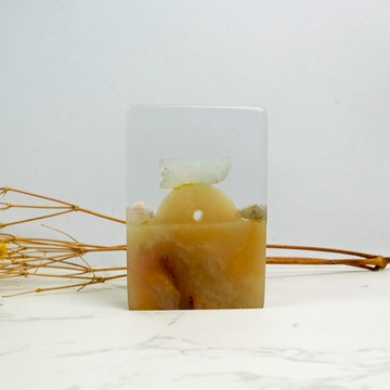 客製化手工印章-|天然翡翠貔貅樹脂印章 3.1x1.3 CM|手工篆刻印章