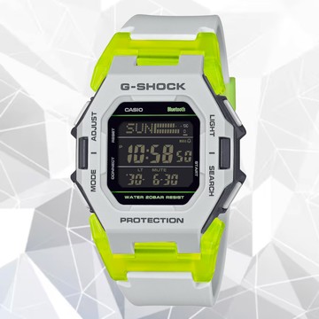 CASIO 卡西歐 G-SHOCK 前衛運動風 螢光黃經典灰 智慧藍芽電子錶 GD-B500MW-8