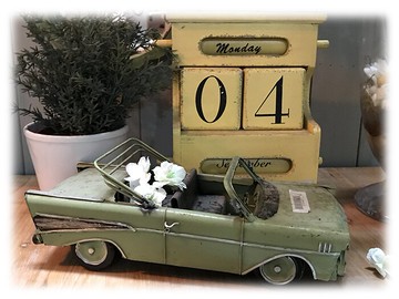 鐵質復古做舊老爺車模型 拍攝道具 懷舊風格1入