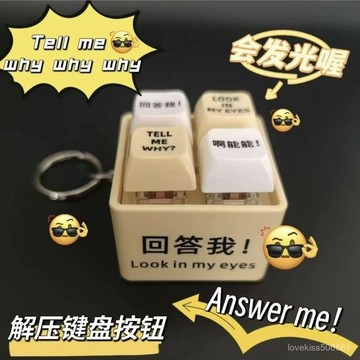 ✨✨迴答我 玩具語錄 髮音 髮光 鑰匙扣 解壓按鍵玩具 送朋友趣味 R4Z4