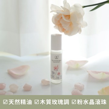 香氛紓壓【粉水晶木質玫瑰精油棒10ml】100%天然精油/粉水晶滾珠