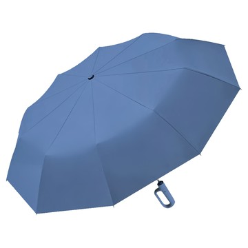 上手家居 抗UV反向自動傘勾勾傘 環扣 UPF50+ 黑膠防曬 掛把收納  削光藍