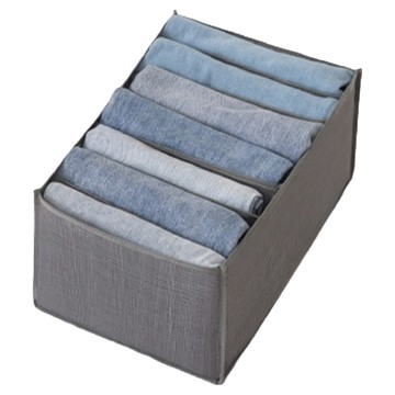 AHOYE 七格衣物收納籃2件組 灰色 抽屜分隔收納盒 內衣褲襪子整理置物籃  1組  34.5 x 24 x 17cm