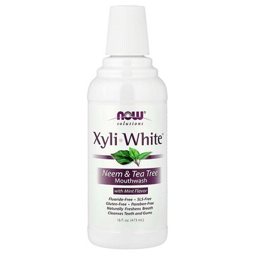 NOW Foods, Solutions，XyliWhite™ 漱口水，楝樹、茶樹和薄荷，16 液量盎司（473 毫升）