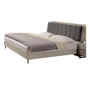 文創集 珍妮5尺雙人亞麻布床台組合(床頭箱＋床底＋不含床墊)-152x216x102cm免組